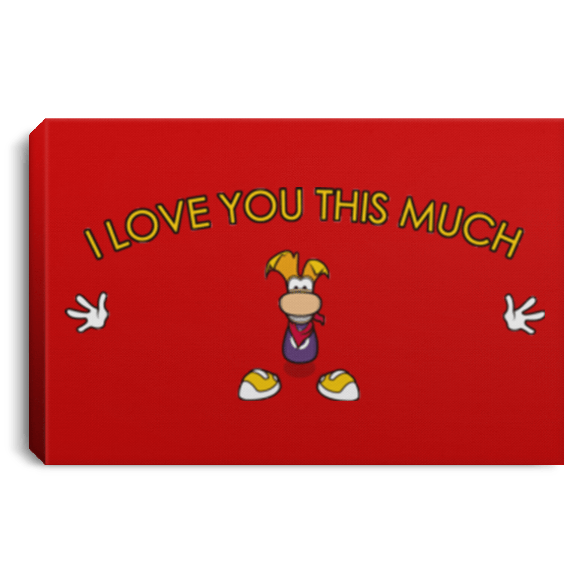 Housewares Red / 12" x 8" I Love You This Much Premium Landscape Canvas