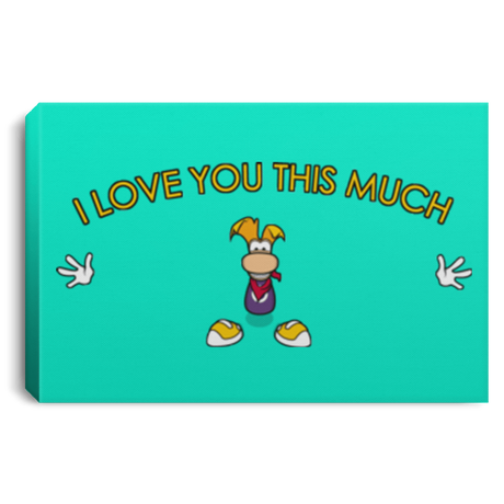 Housewares Teal / 12" x 8" I Love You This Much Premium Landscape Canvas