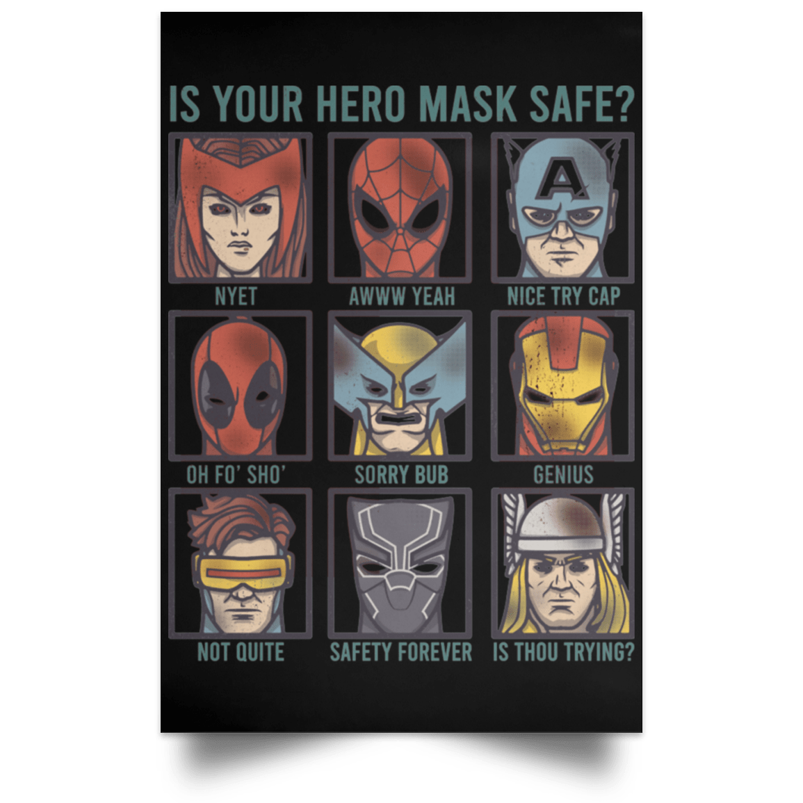 Is Your Hero Mask Safe Portrait Poster