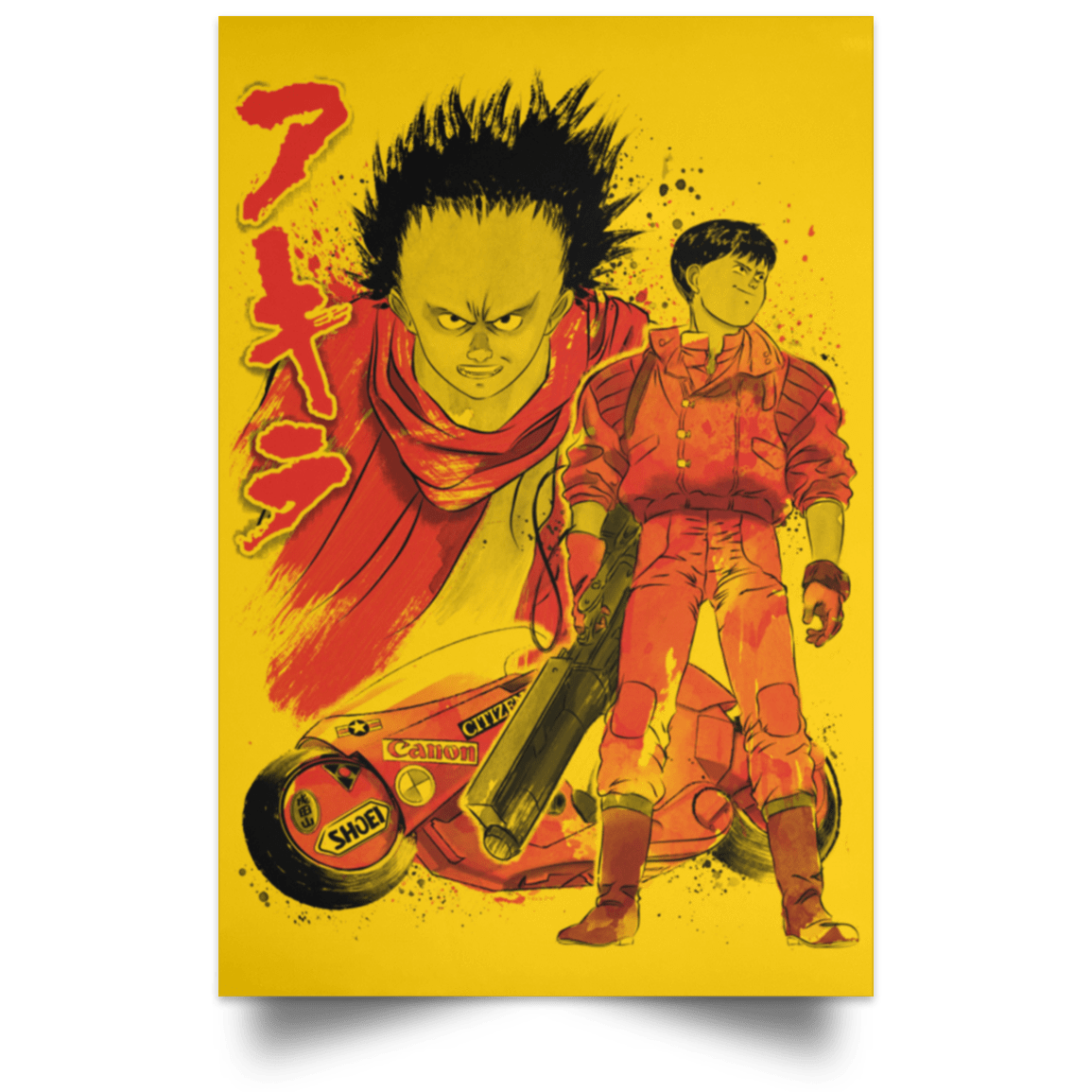 Housewares Athletic Gold / 12" x 18" Kaneda and Tetsuo Sumi-e Portrait Poster