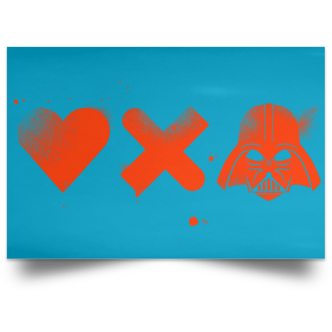 Housewares Turquoise / 18" x 12" Love Darth Landscape Poster