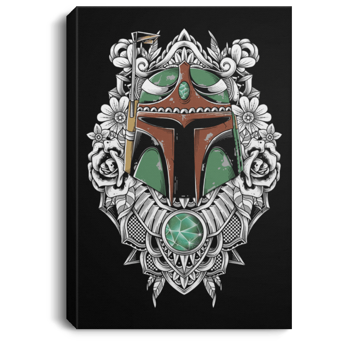 Housewares Black / 8" x 12" Mandalorian Warrior Premium Portrait Canvas