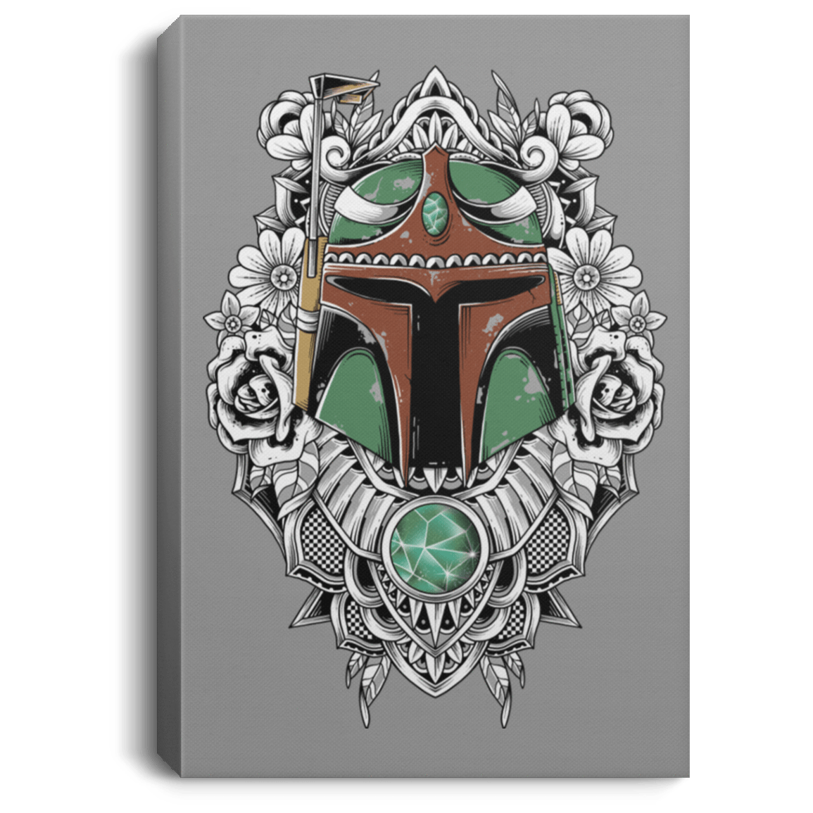 Housewares Gray / 8" x 12" Mandalorian Warrior Premium Portrait Canvas