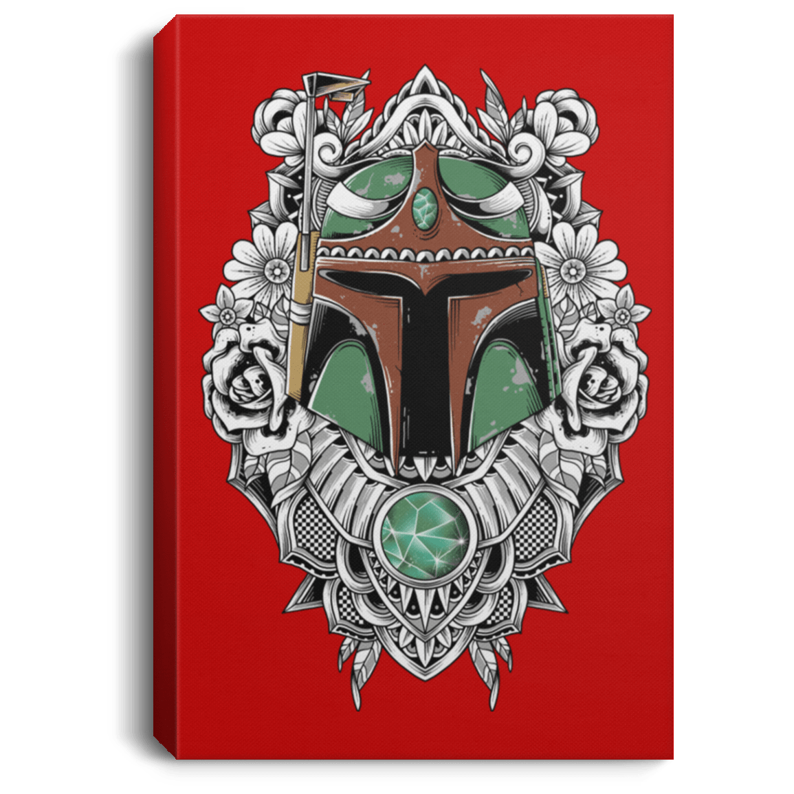 Housewares Red / 8" x 12" Mandalorian Warrior Premium Portrait Canvas