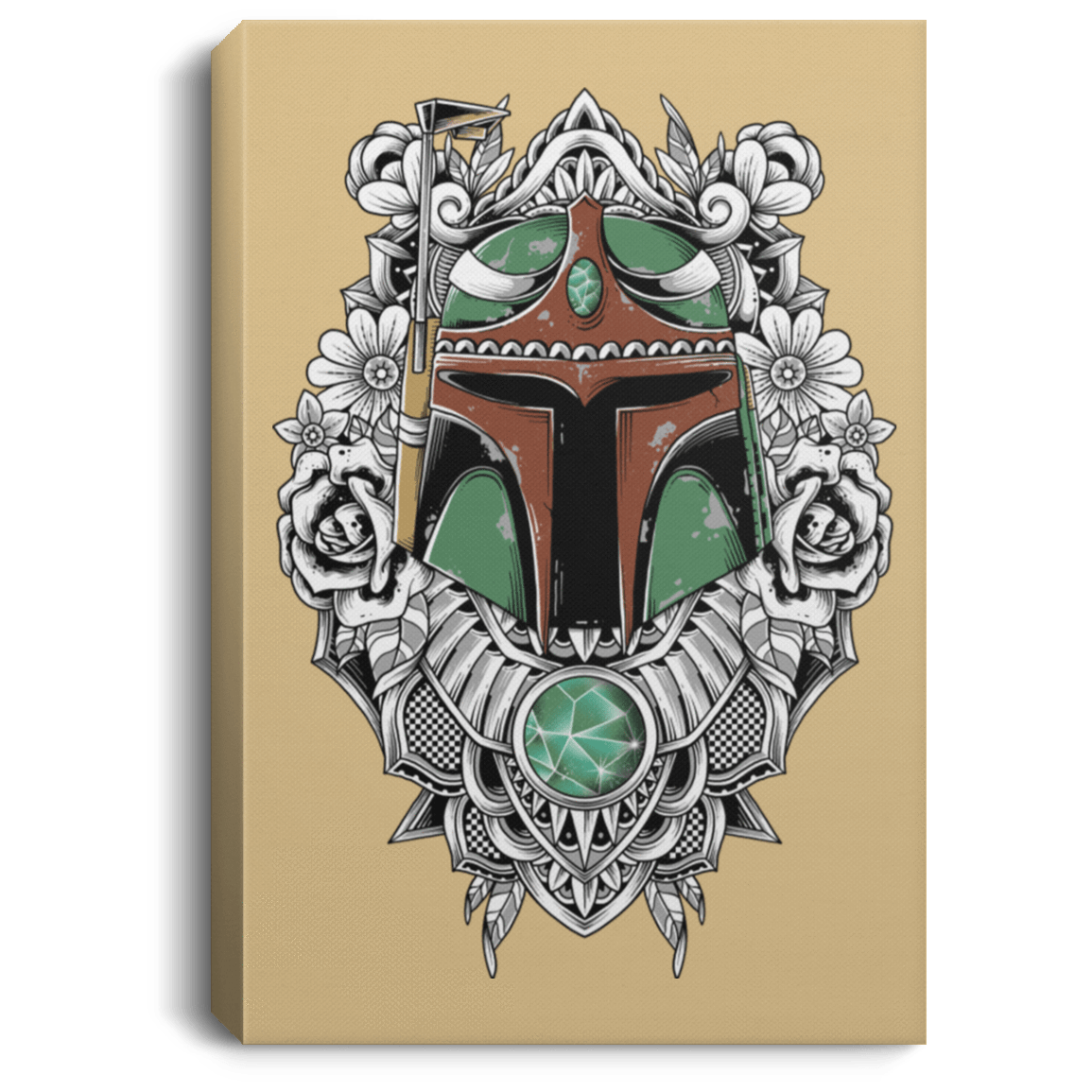 Housewares Tan / 8" x 12" Mandalorian Warrior Premium Portrait Canvas