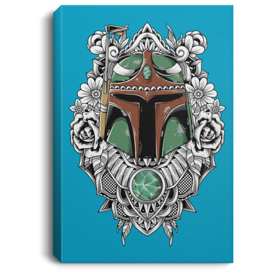 Housewares Turquoise / 8" x 12" Mandalorian Warrior Premium Portrait Canvas