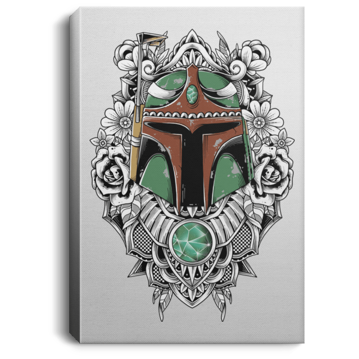 Housewares White / 8" x 12" Mandalorian Warrior Premium Portrait Canvas