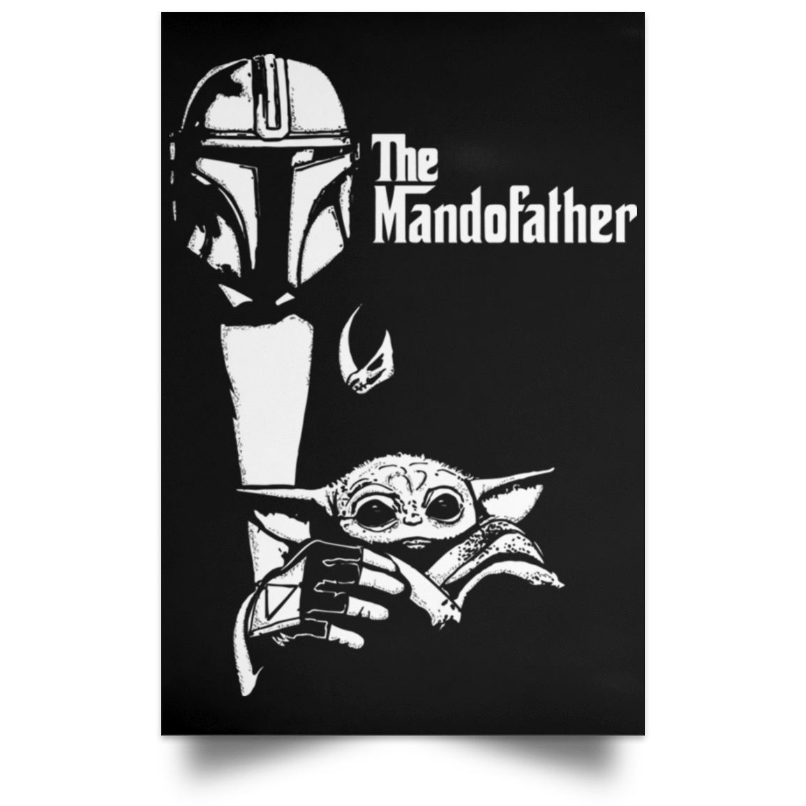 Housewares Black / 12" x 18" Mando Father Portrait Poster
