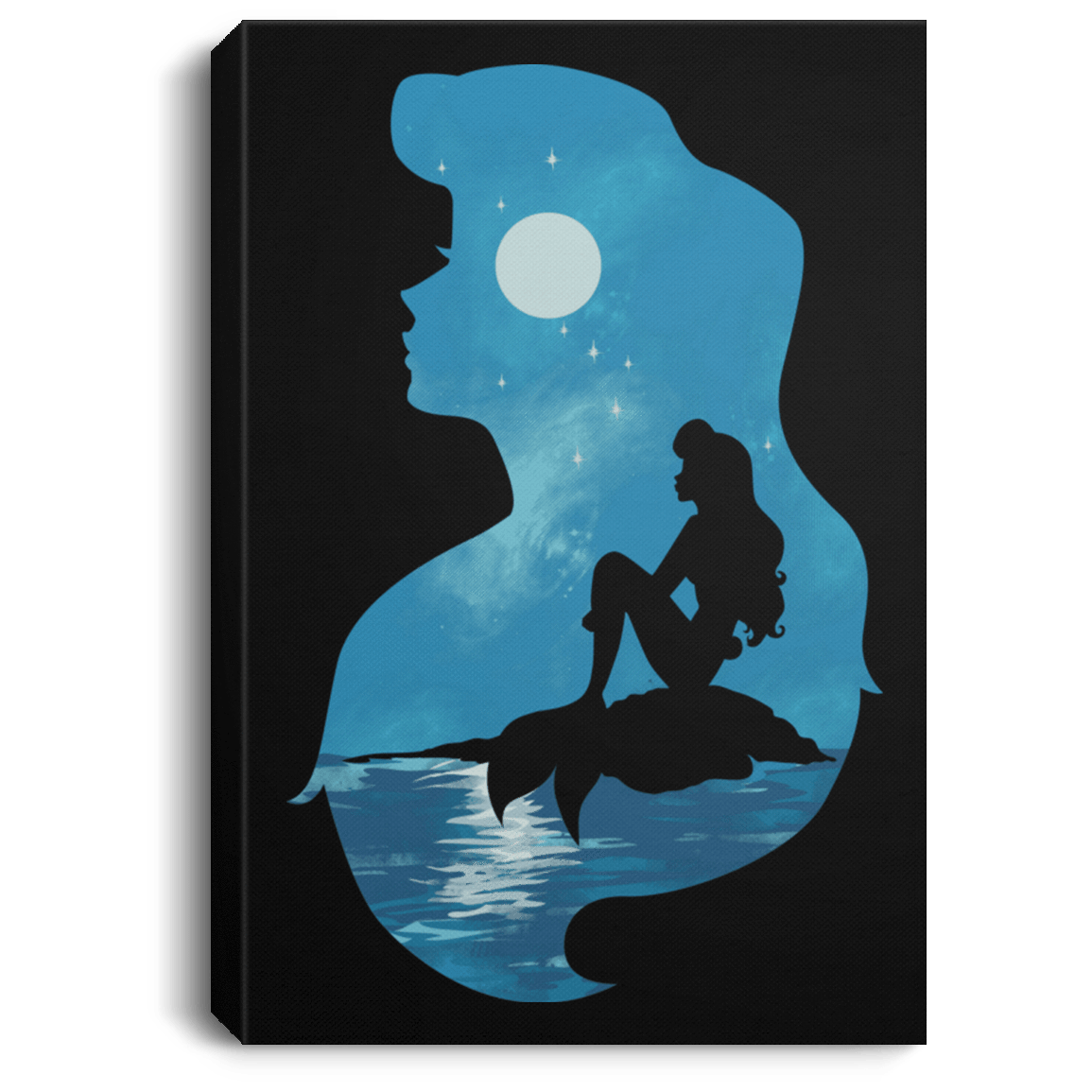 Housewares Black / 8" x 12" Mermaid Portrait Premium Portrait Canvas