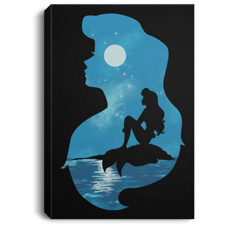 Housewares Black / 8" x 12" Mermaid Portrait Premium Portrait Canvas