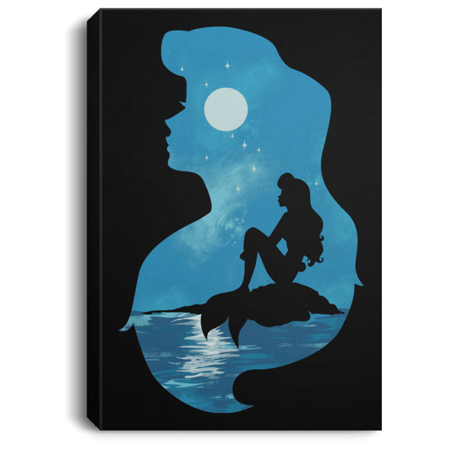 Housewares Black / 8" x 12" Mermaid Portrait Premium Portrait Canvas