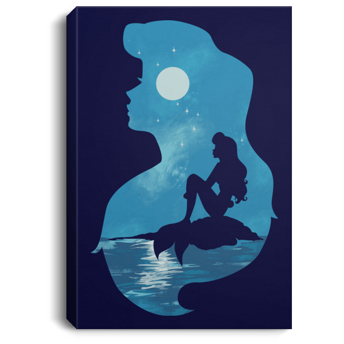 Housewares Navy / 8" x 12" Mermaid Portrait Premium Portrait Canvas