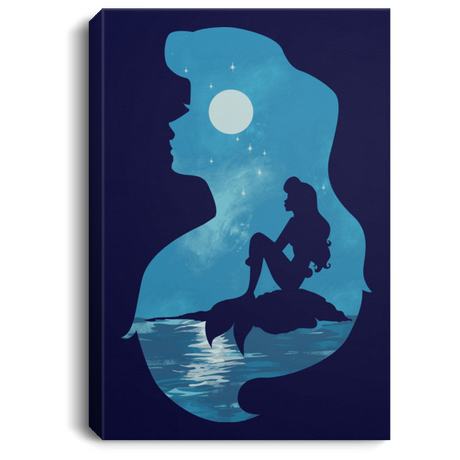 Housewares Navy / 8" x 12" Mermaid Portrait Premium Portrait Canvas