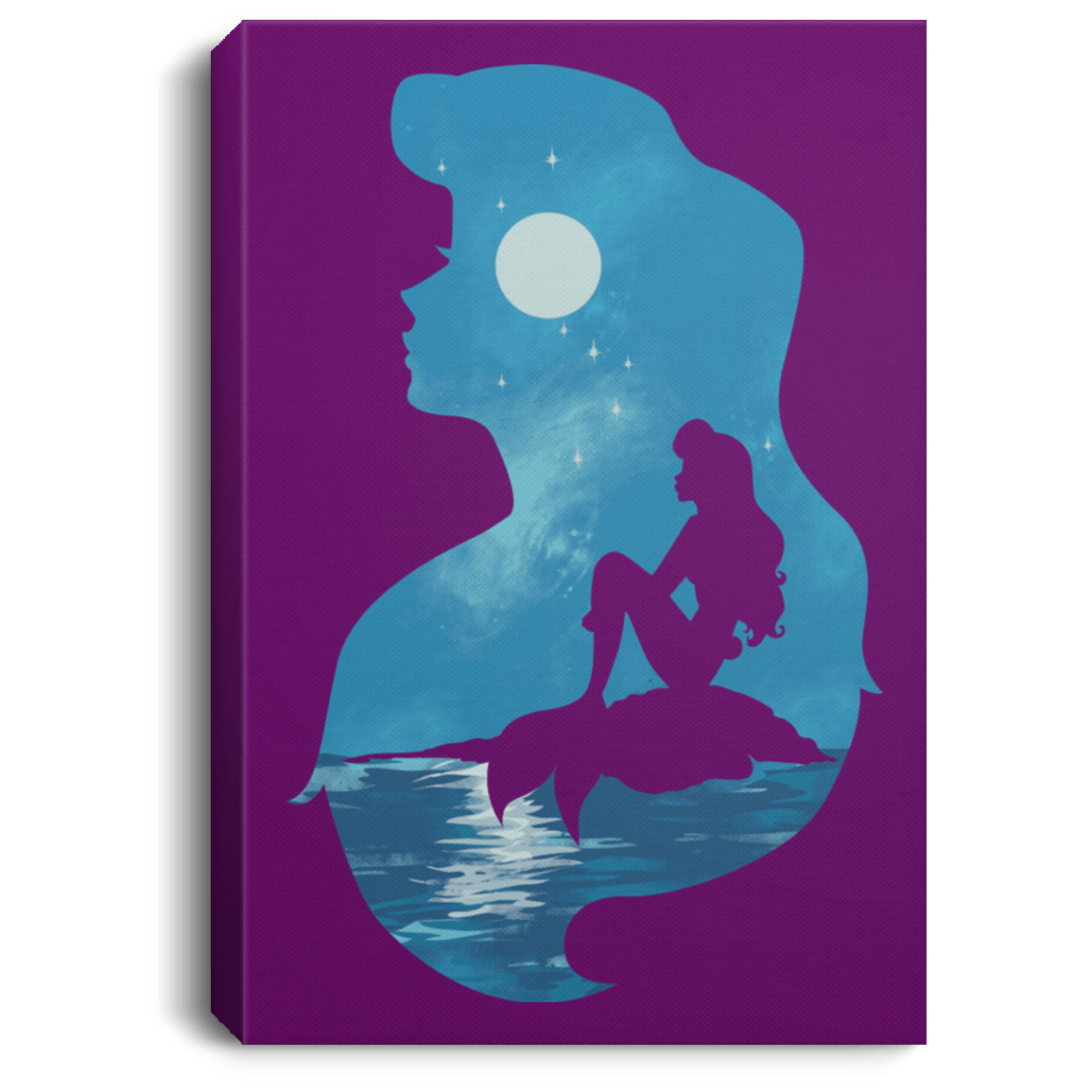 Housewares Purple / 8" x 12" Mermaid Portrait Premium Portrait Canvas