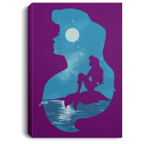 Housewares Purple / 8" x 12" Mermaid Portrait Premium Portrait Canvas