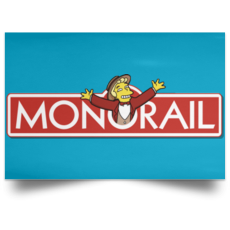 Housewares Turquoise / 18" x 12" Monorail Landscape Poster