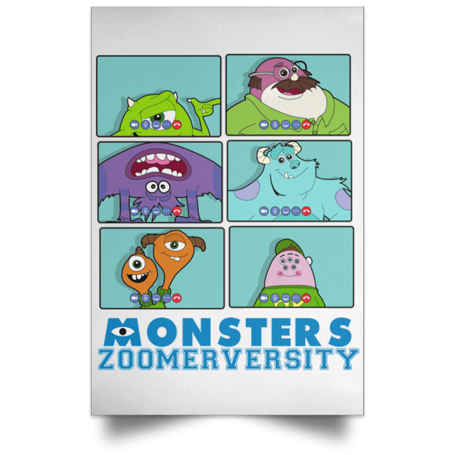 Housewares White / 12" x 18" Monsters Zoomerversity Portrait Poster
