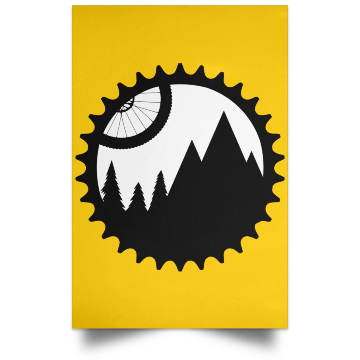Housewares Athletic Gold / 12" x 18" Mountain Bike Sprocket Portrait Poster