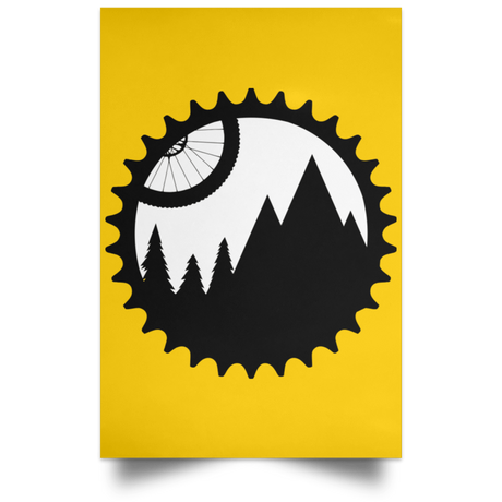 Housewares Athletic Gold / 12" x 18" Mountain Bike Sprocket Portrait Poster