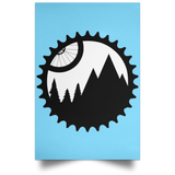 Housewares Columbia Blue / 12" x 18" Mountain Bike Sprocket Portrait Poster