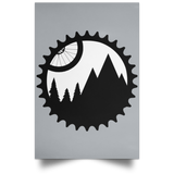 Housewares Grey / 12" x 18" Mountain Bike Sprocket Portrait Poster