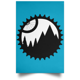 Housewares Turquoise / 12" x 18" Mountain Bike Sprocket Portrait Poster