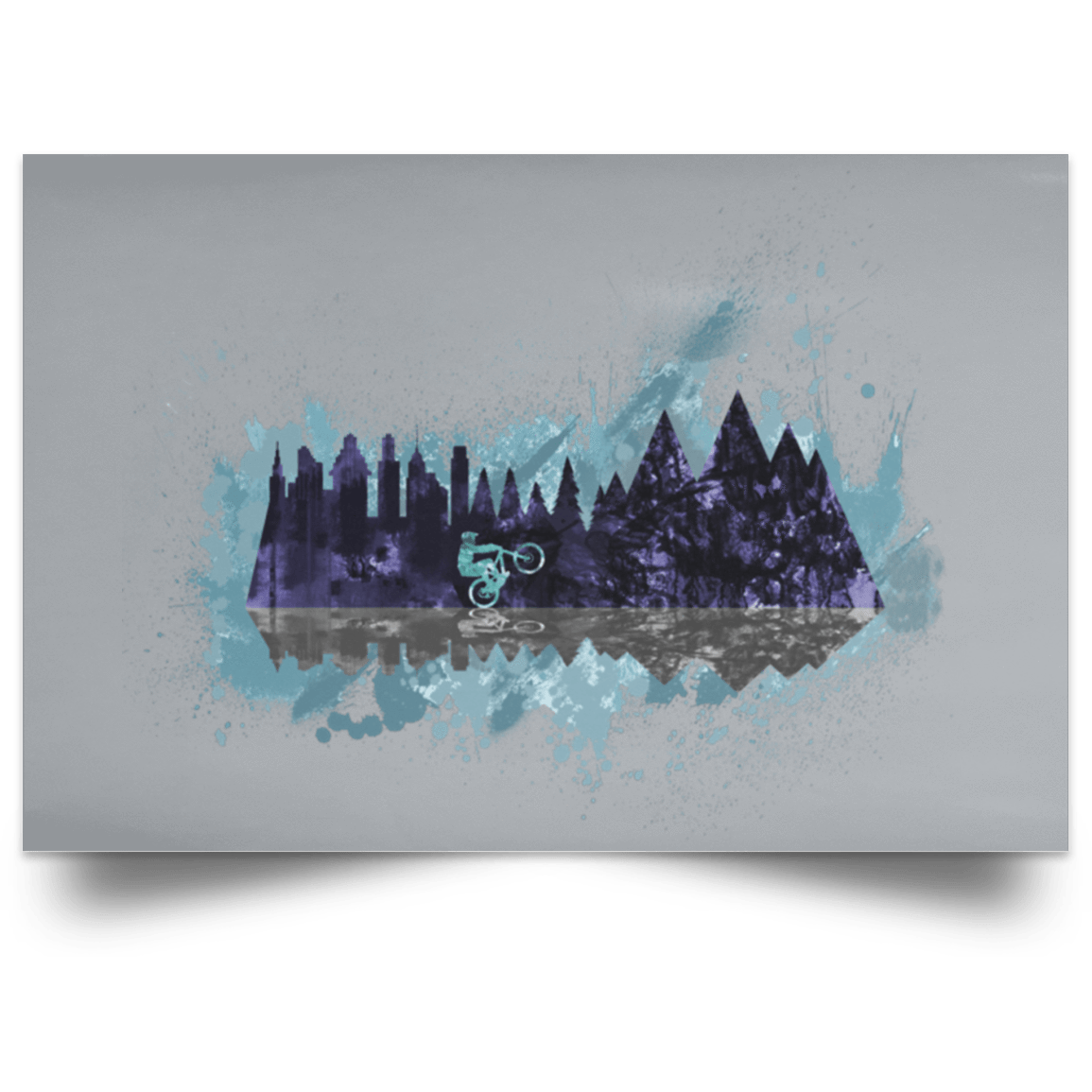 Housewares Grey / 18" x 12" Mountain Splash Ride Landscape Poster