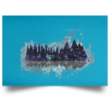 Housewares Turquoise / 18" x 12" Mountain Splash Ride Landscape Poster