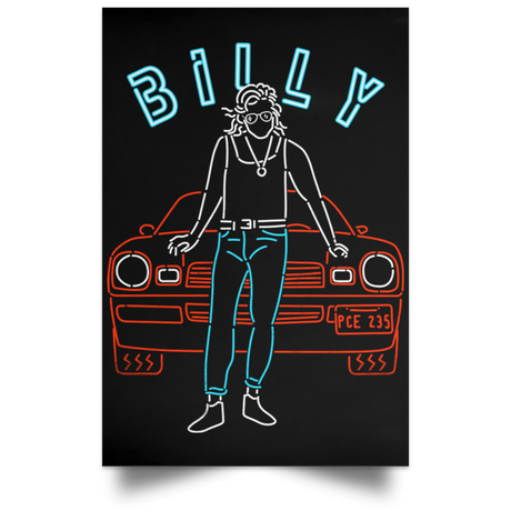 Housewares Black / 12" x 18" Neon Billy Portrait Poster