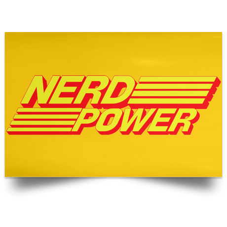 Housewares Athletic Gold / 18" x 12" Nerd Power Landscape Poster