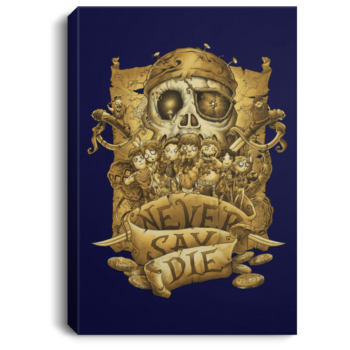 Housewares Navy / 8" x 12" Never Say Die Premium Portrait Canvas