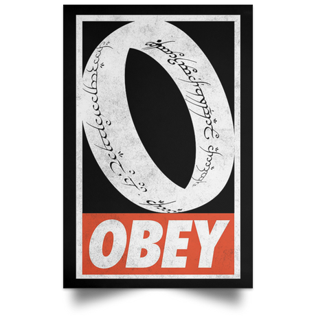 Housewares Black / 12" x 18" Obey One Ring Portrait Poster