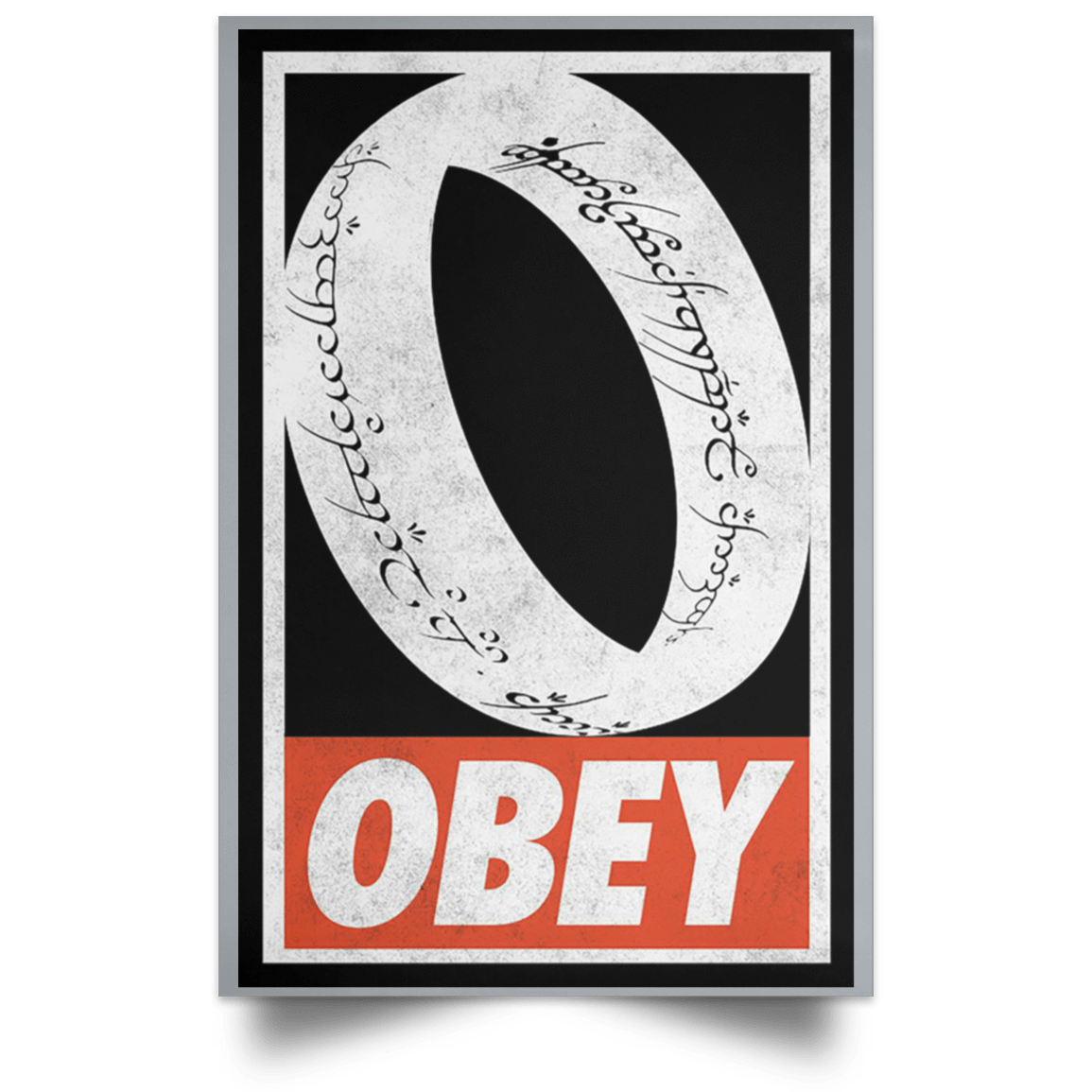 Housewares Grey / 12" x 18" Obey One Ring Portrait Poster