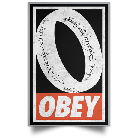 Housewares Grey / 12" x 18" Obey One Ring Portrait Poster