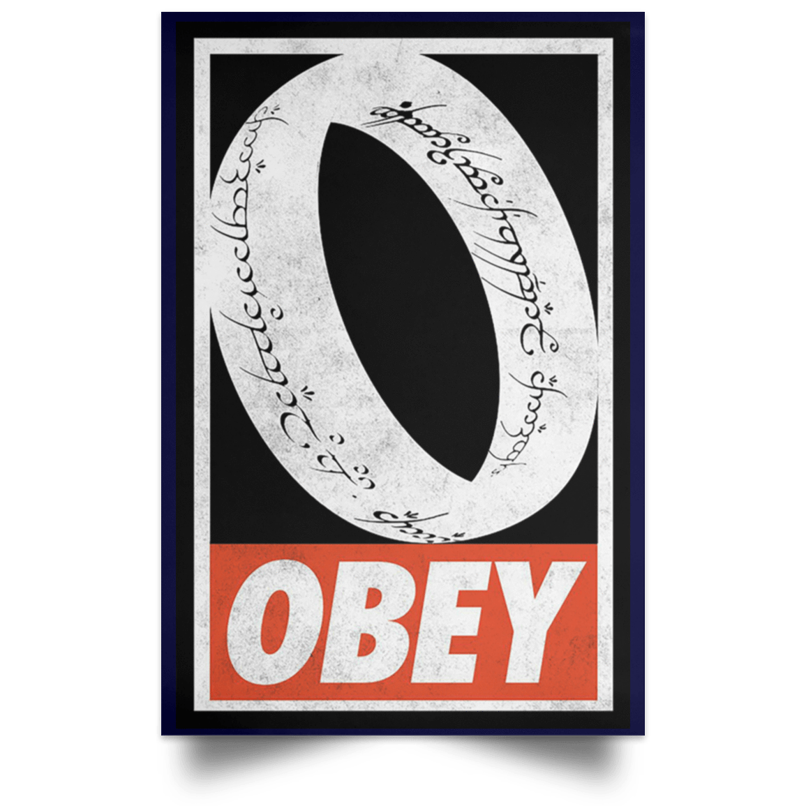 Housewares Navy / 12" x 18" Obey One Ring Portrait Poster