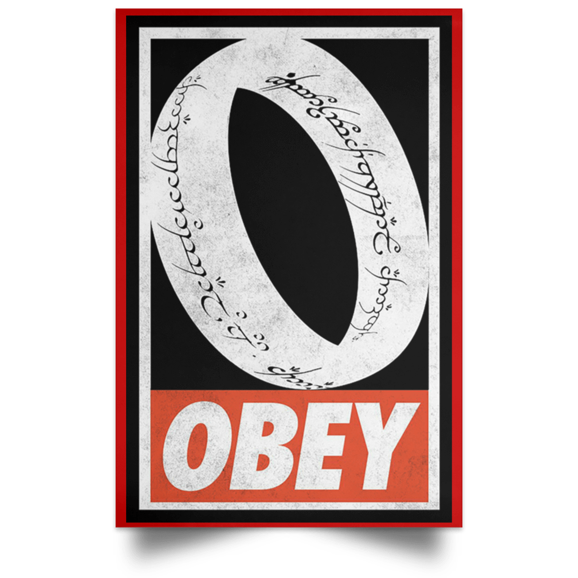 Housewares Red / 12" x 18" Obey One Ring Portrait Poster