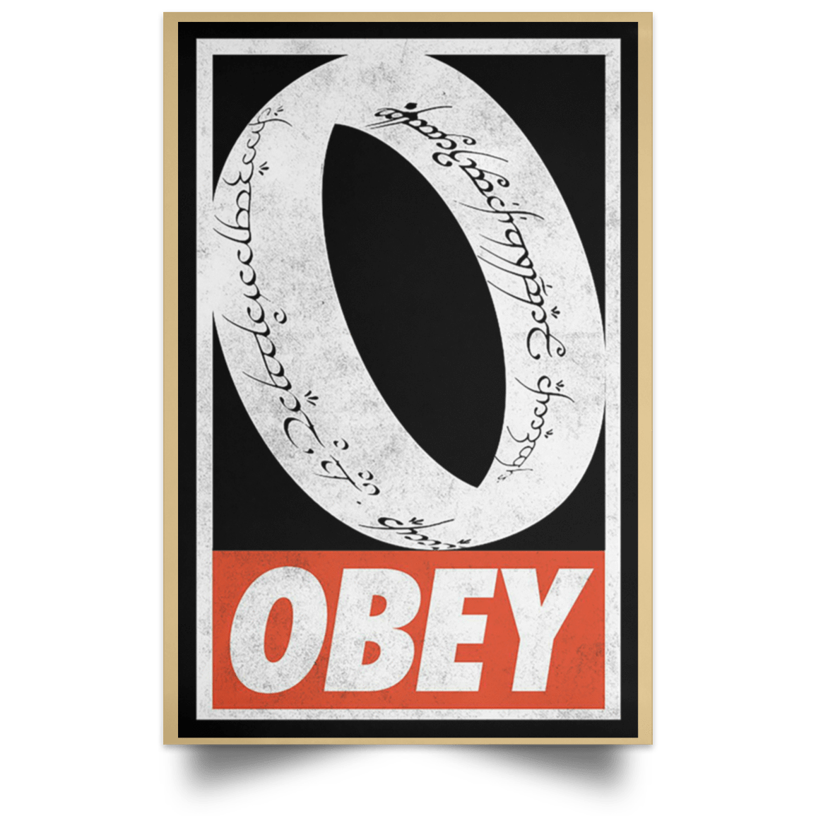 Housewares Tan / 12" x 18" Obey One Ring Portrait Poster