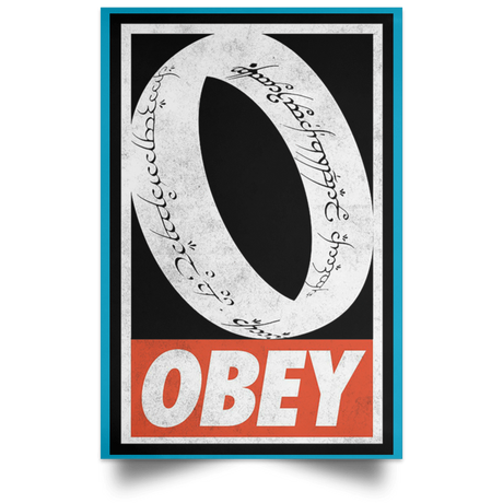Housewares Turquoise / 12" x 18" Obey One Ring Portrait Poster