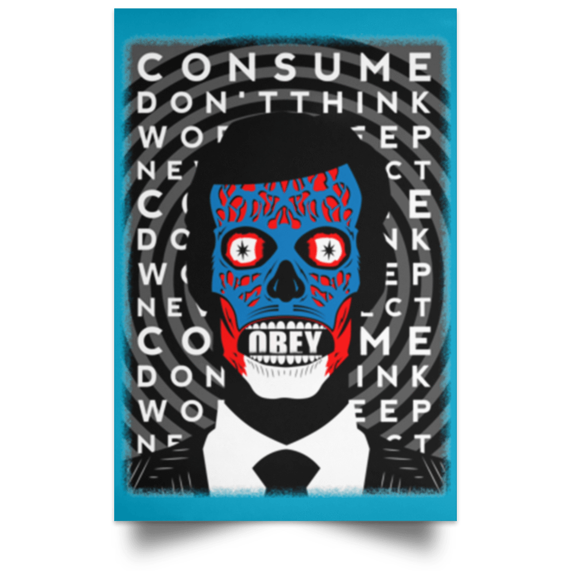 Housewares Turquoise / 12" x 18" OBEY Portrait Poster