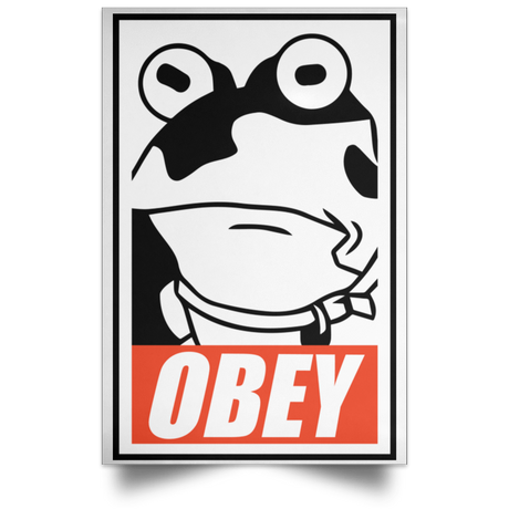 Housewares White / 12" x 18" Obey the Hypnotoad Portrait Poster