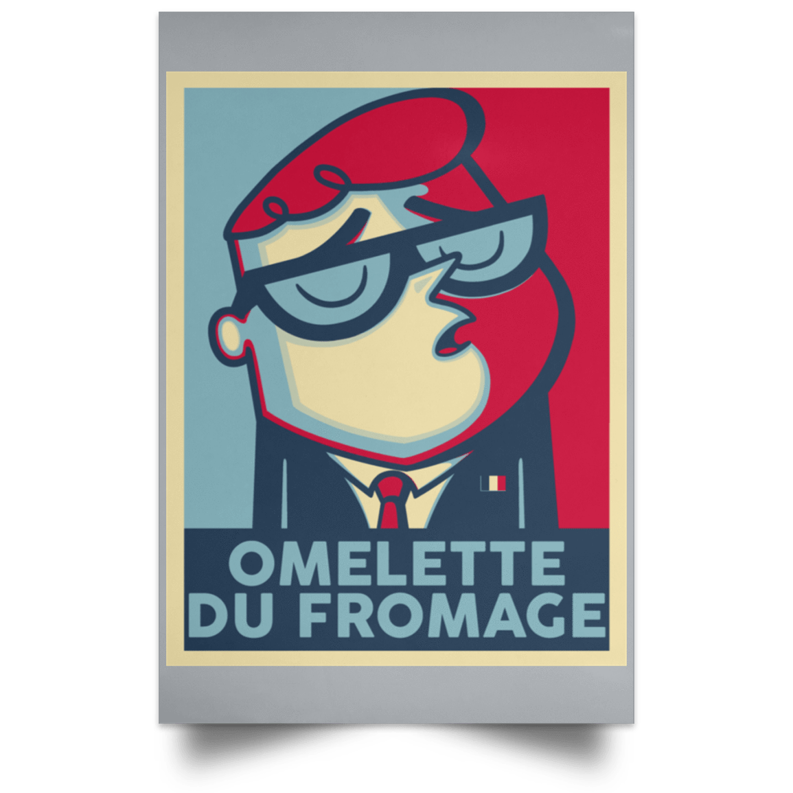 Housewares Grey / 12" x 18" Omelette Du Fromage Portrait Poster