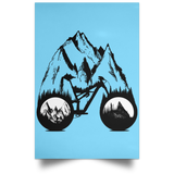 Housewares Columbia Blue / 12" x 18" One With Nature Mountain Bike Portrait Poster