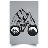 Housewares Grey / 12" x 18" One With Nature Mountain Bike Portrait Poster