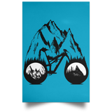 Housewares Turquoise / 12" x 18" One With Nature Mountain Bike Portrait Poster