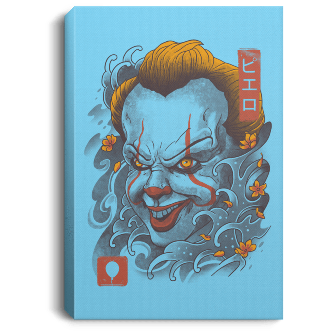 Housewares Columbia Blue / 8" x 12" Oni Clown Mask Premium Portrait Canvas