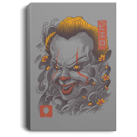 Housewares Gray / 8" x 12" Oni Clown Mask Premium Portrait Canvas