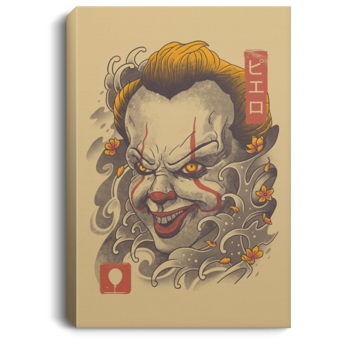 Housewares Tan / 8" x 12" Oni Clown Mask Premium Portrait Canvas