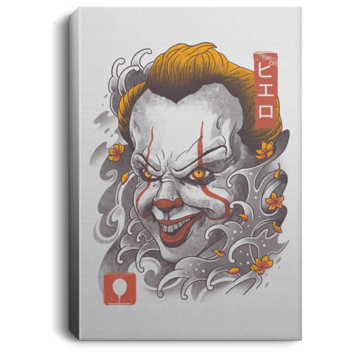 Housewares White / 8" x 12" Oni Clown Mask Premium Portrait Canvas