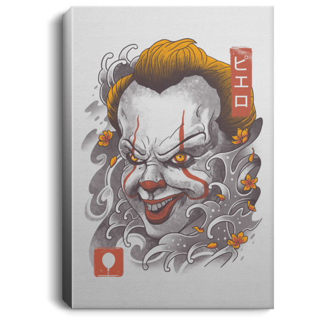 Housewares White / 8" x 12" Oni Clown Mask Premium Portrait Canvas