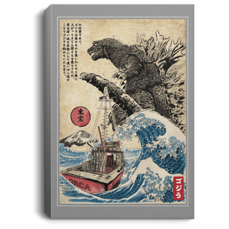 Housewares Gray / 8" x 12" Orca in Japan Woodblock Premium Portrait Canvas
